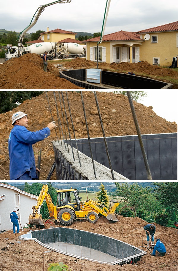 Строительство составного бетонного бассейна